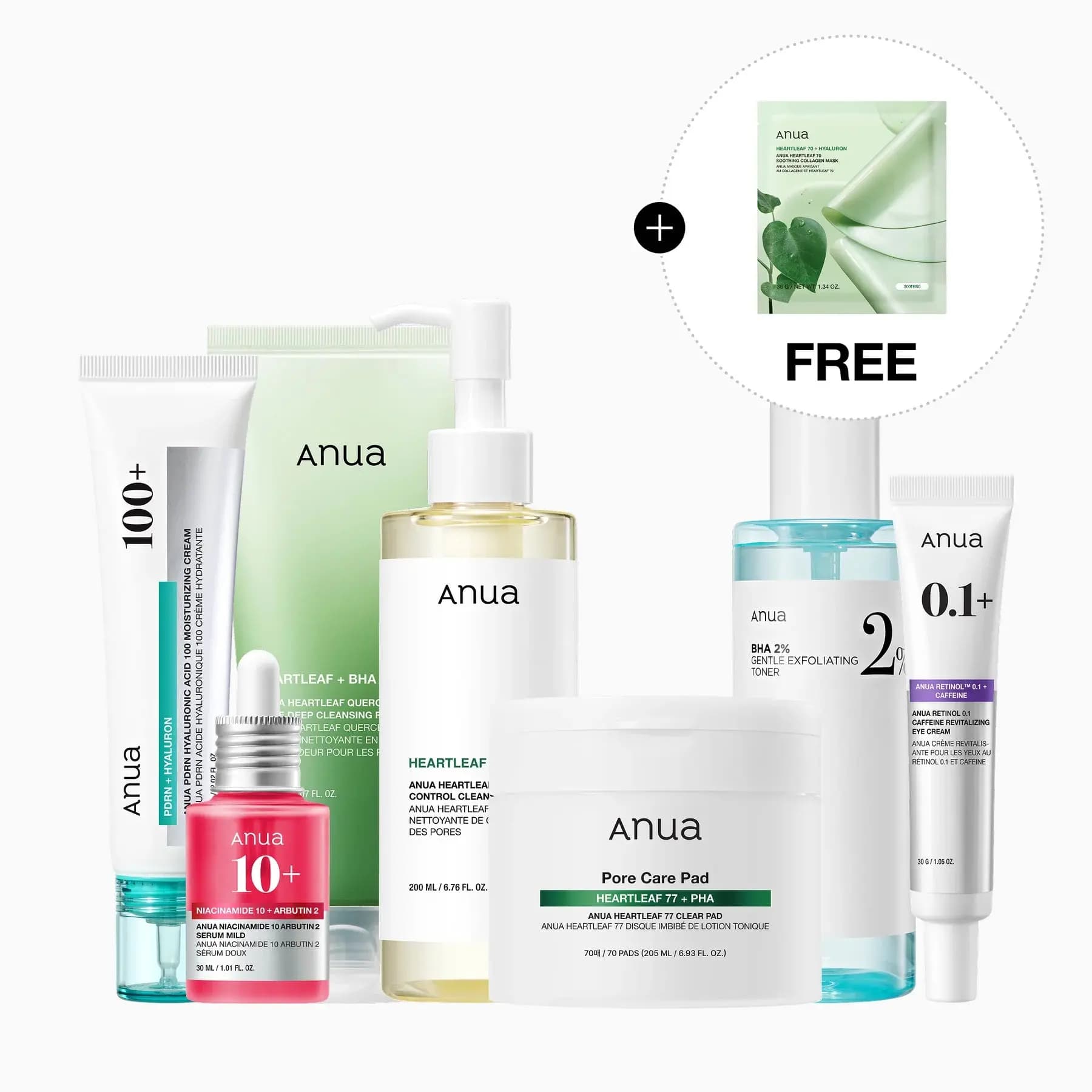 Anua Heartleaf & Retinol Skincare Bundle – Deep Cleanse, Brighten & Hydrate