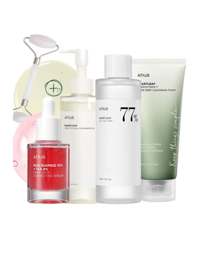 Niacinamide Serum 10% - 77% Soothing Toner PH 5.5 - Pore Deep Cleansing Foam - & Massage Roller Korean Beauty Facial Care 630ml