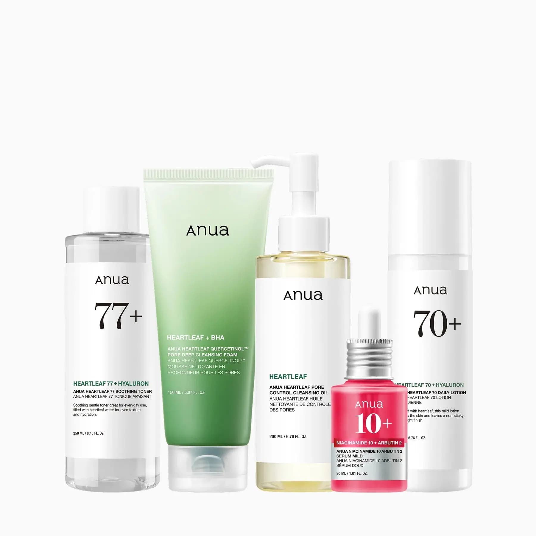Anua Heartleaf Skincare Bundle for Pores & Brightening | Complete Routine