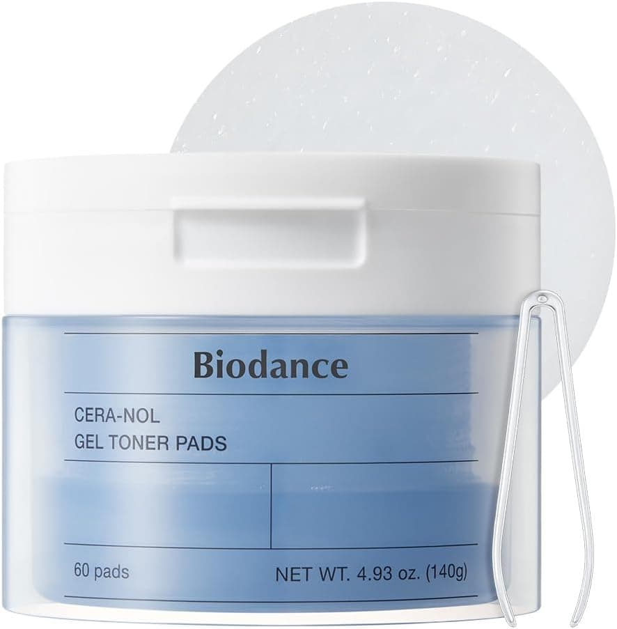 Biodance Cera-nol Gel Toner Pads, Deep Hydrating & Soothing Toner Pads for Sensitive Skin,4.93 fl.oz.(140g)*60Pads,