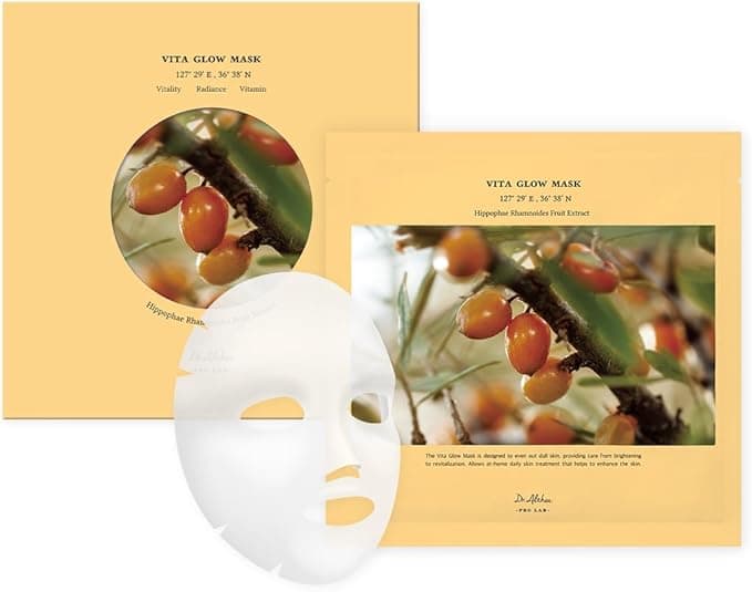 Dr.Althea - Vita glow, Oasis soothing, Marine anti blemish mask - Vegan, Korean sheet mask (Vita Glow Mask)