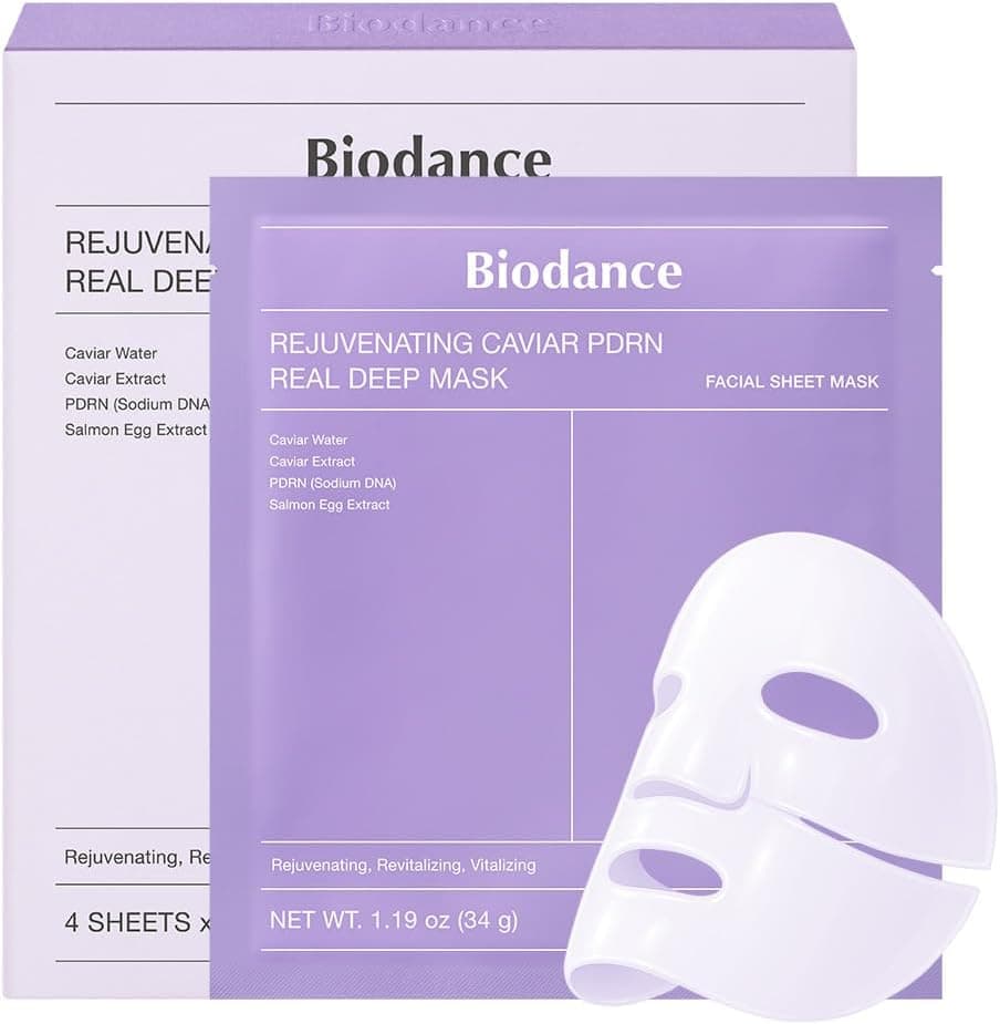 BIODANCE Rejuvenating [Caviar PDRN] Real Deep Mask,Korean Skincare | 1.19oz(34g) x 4ea
